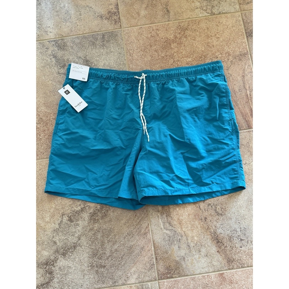 NEW Men's 7" Swim Trunks with Liner - Goodfellow Aqua Blue UPF 50+ Sz XXL NWT